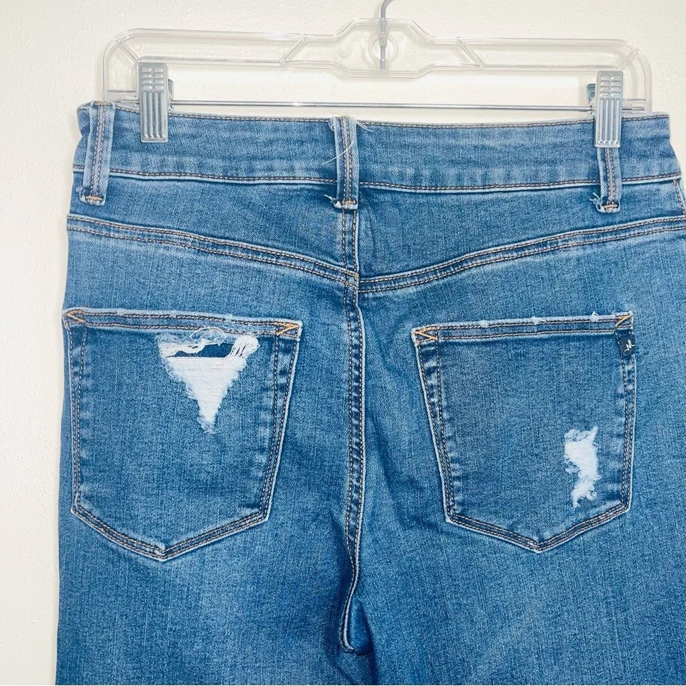 Maurices Patch Ripped Skinny Jeans Medium Wash High Rise Medium Short Women’s - Picture 8 of 13
